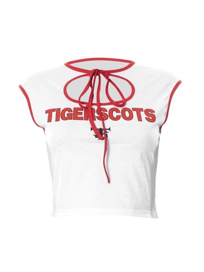Tie Front Cutout Cropped Tank Top