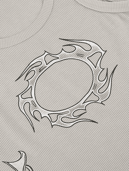 Tribal Flame Cropped Tank Top