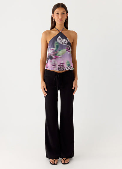 Twisted Love Halter Top - Ombre Floral Affair