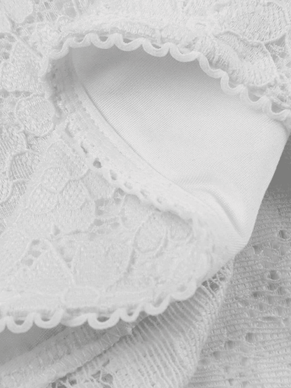 White Lace Cropped Tank Top
