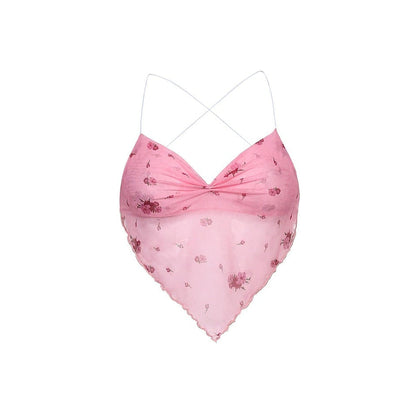 Y2K Pink Scarf Top