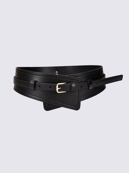 Women's Fashionable Imitation Leather Harness Wide Belt MDA0168H9Y