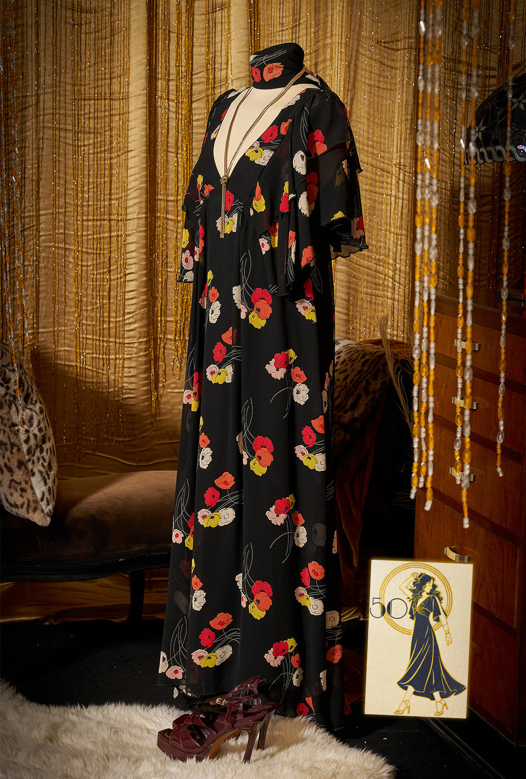 1970s Felicity Dress - Poppy